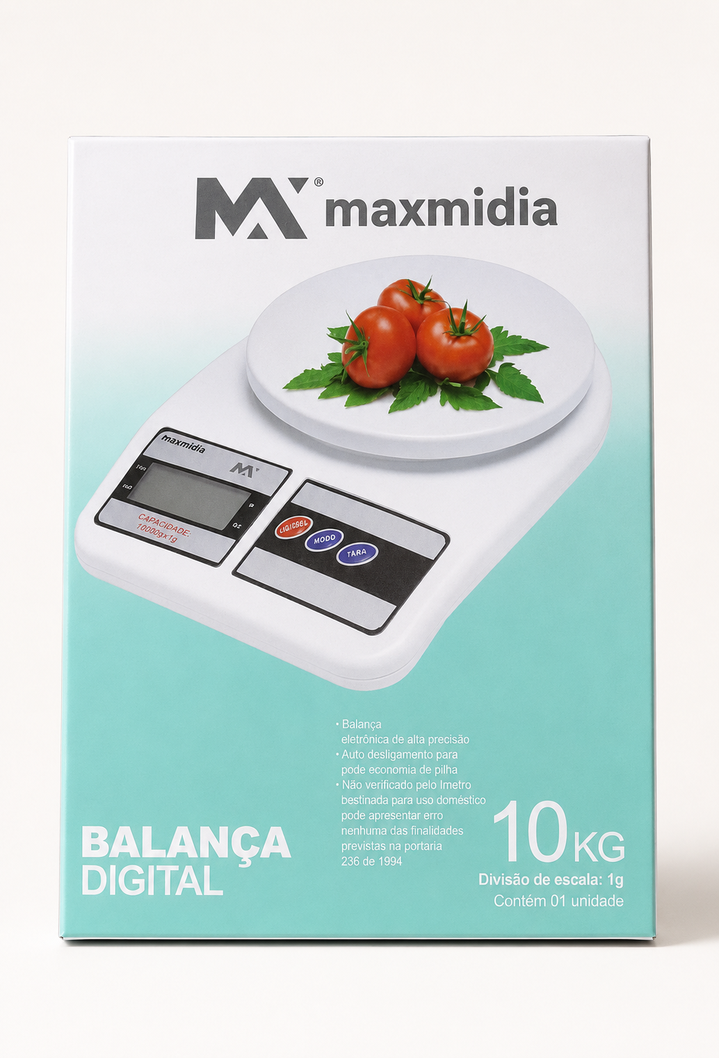 Balança Digital de Cozinha Maxmidia – capacidade de até 10 kg